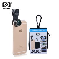Jual Lensa Handphone Apexel 5 in 1 Lensa Fish Eye Wide Angle Macro Tele CPL Murah