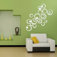 Jual Hiasan Dinding 3D lingkaran motif cermin ( 1 set 24 pcs) Murah