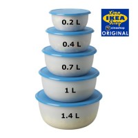 Jual IKEA REDA Tempat Makanan Isi 5 Pcs Bulat | Wadah Makanan Murah