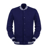 Jual Jaket Baseball Varsity Polos Biru Navy/ Material Premium/ Harga Murah Murah