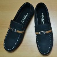 Jual Sepatu Slip On Pria Kickers Denim Black Murah