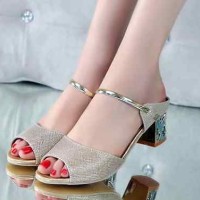 Jual Heels Hak Tahu KRD19 Emas | SEPATU HEELS | HIGH HEELS | HEELS TERBARU Murah
