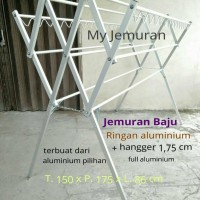 Jual Jemuran Baju Alumunium Ringan 175cm + Hanger Murah