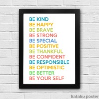 Jual Motivational Quote Poster - BE BETTER BE YOUR SELF - Hiasan Dinding Murah