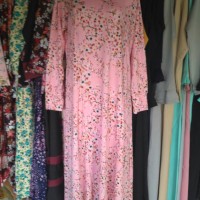 Baju Gamis Pink Bunga Kecil