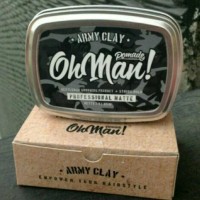 Jual Pomade Oh Man Army Clay The Proffesional Matte Waterbased | Free sisir Murah
