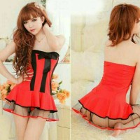 Jual S207 red - Sexy lingerie cosplay dress pakaian dalam seksi Murah
