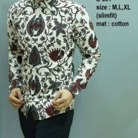 BAJU KEMEJA BATIK PRIA SLIM FIT MODERN LENGAN PANJANG D331