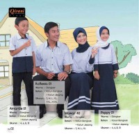 Terbaru - Qirani Sarimbit - Gamis Kemeja Katun Dongker/Busana Keluarga