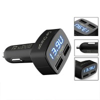 Jual CHARGER MOBIL / CAR CHARGER 4 in 1 USB LED Biru Murah
