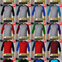Jual Kaos Raglan 3/4 Polos Size M Murah