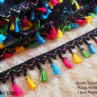 Renda Tassels Hitam / 12M | Renda Tassel | Renda Rumbai | Renda Hijab