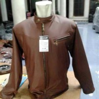 Jaket Kulit Sintetis Jacket Semi Jeket Pria Lelaki Cokelat Laki2 Cowok