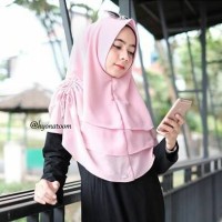 Jual khimar 3 layer serut+khimar+ceruty+Hijab+jilbab+kerudung+hijabmurah Murah