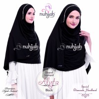 Jual hijab pesta instan syari formal black/hitam grey/abu abu alyta Nuhijab Murah