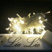 Jual lampu natal led twinkle lurus tumblr hias warm white Murah