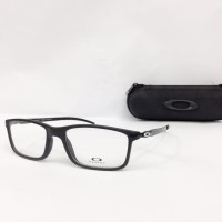 Promo Frame Kacamata Minus Oakley Tincan MD Pria Hitam logo Silver Ful