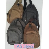 Jual Tas Casual Keren Pria Cowok Slempang Selempang Kanvas STEAL Murah Murah