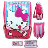 Jual Tas Ransel Sekolah Anak TK Hello Kitty Ribbon 3D Timbul Jepang S Murah