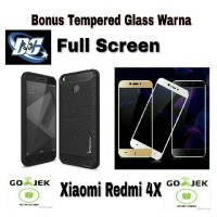 Jual Case Ipaky Carbon + Tempered Glass Warna Full Screen Xiaomi Redmi 4X Murah