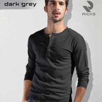 Jual Kaos Henley Lengan Panjang Pria Original Ricks Murah
