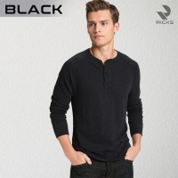 Jual Kaos Lengan Panjang Pria Henley Terlaris Ricks Murah