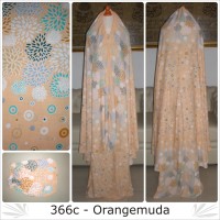 Jual Mukena bali dewasa katun rayon motif 366C semi jumbo orangemuda Murah