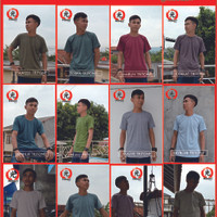 Jual Kaos V Neck Salur Lengan Pendek/Kaos Pria Wanita Murah