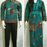 baju couple batik gamis terbaru DY02 tosca lengan panjang