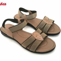 BATA Sepatu Sandal Wanita Karet Elastis Nyaman Warna Coklat & Hitam
