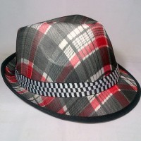 Jual Topi Fedora Topi Pria motif kotak kotak Murah