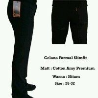 Jual Celana Formal Pria Slimfit Hitam / Celana Katun / Celana Panjang Pria Murah