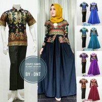 Jual BAJU BATIK COUPLE GAMIS LALUNA 02 SERAGAM PESTA HIJAB MODERN MUSLIM Murah