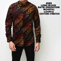Jual kemeja batik pria songket modern hitam baju cowok slimfit kerja kantor Murah