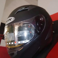 Helm INK Duke Black Solid Fullface Full Visor Hitam Dopp