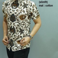 Jual Baju Kemeja Batik Slimfit OB398 (Fashion Pria Kaos Jeans) Murah