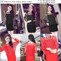 Dress pesta Merah, Hitam korean style