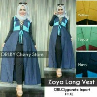 Jual ZOYA LONG VEST ROMPI BLAZER COAT HIJAB MUSLIM UKURAN BESAR JUMBO BISA Murah