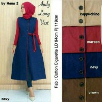 Jual AUDY LONG VEST COAT BLAZER ROMPI PANJANG HIJAB MUSLIM JUMBO BIG SIZE Murah