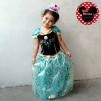 Jual Baju Kostum Princess ANNA Frozen 1-4T Hijau Dress Anak Perempuan Ultah Murah