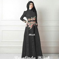 Gamis Pesta Brukat Elegan Hitam
