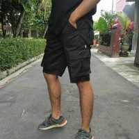 Jual celana cargo pendek hitam Murah