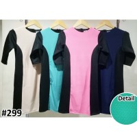 Jual DRESS 299 | Dress Bodycon Kombinasi Warna Bahan Tango Ukuran Jumbo Murah