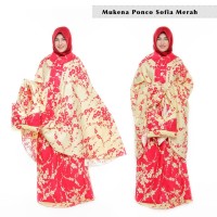 Jual MUKENA PONCO SOFIA MERAH TANPA KEPALA Murah
