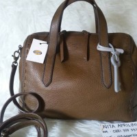Tas Fossil Sydney Satchel SS Moss Rare Mushroom Leather Coklat Kulit
