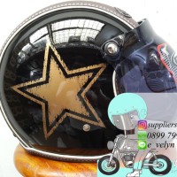 Helm Bogo Gix Nasa Star Gold / Retro / Bintang
