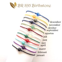 Jual Gelang Birthstone. Gelang Tali dgn Batu Sesuai Bulan Kelahiran BR 895 Murah