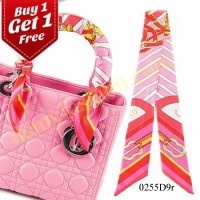 Jual AKSESORIS TAS / KALUNG / CHOKER Twilly Baby Pink Red Geometric 0255D9r Murah