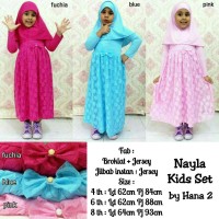 nayla kids set / baju gamis anak / brukat / jersey