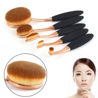 Jual KUAS MAKEUP UP OVAL BRUSH ROSE GOLD SET 5 PCS FOUNDATION POWDER SOFT Murah